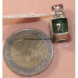 pendentif argent pierre tourmaline verte argent