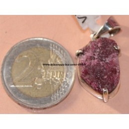 pendentif pierre tourmaline rose brute